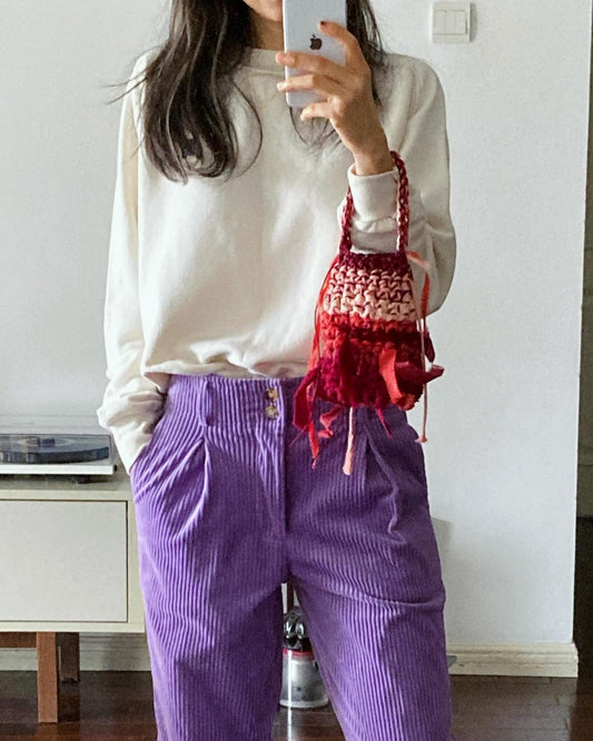 Red Velvet Mini Crochet Bag - Umber Shade