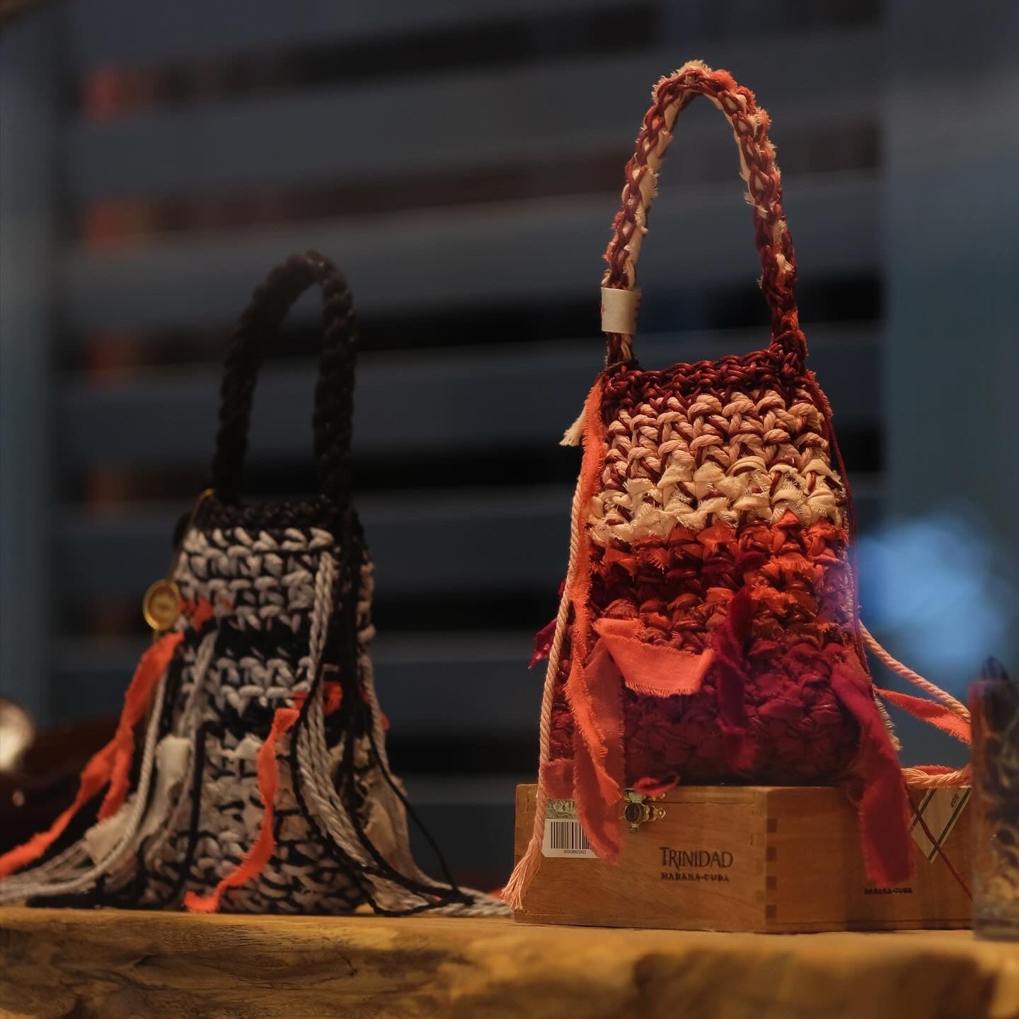 Red Velvet Mini Crochet Bag - Umber Shade