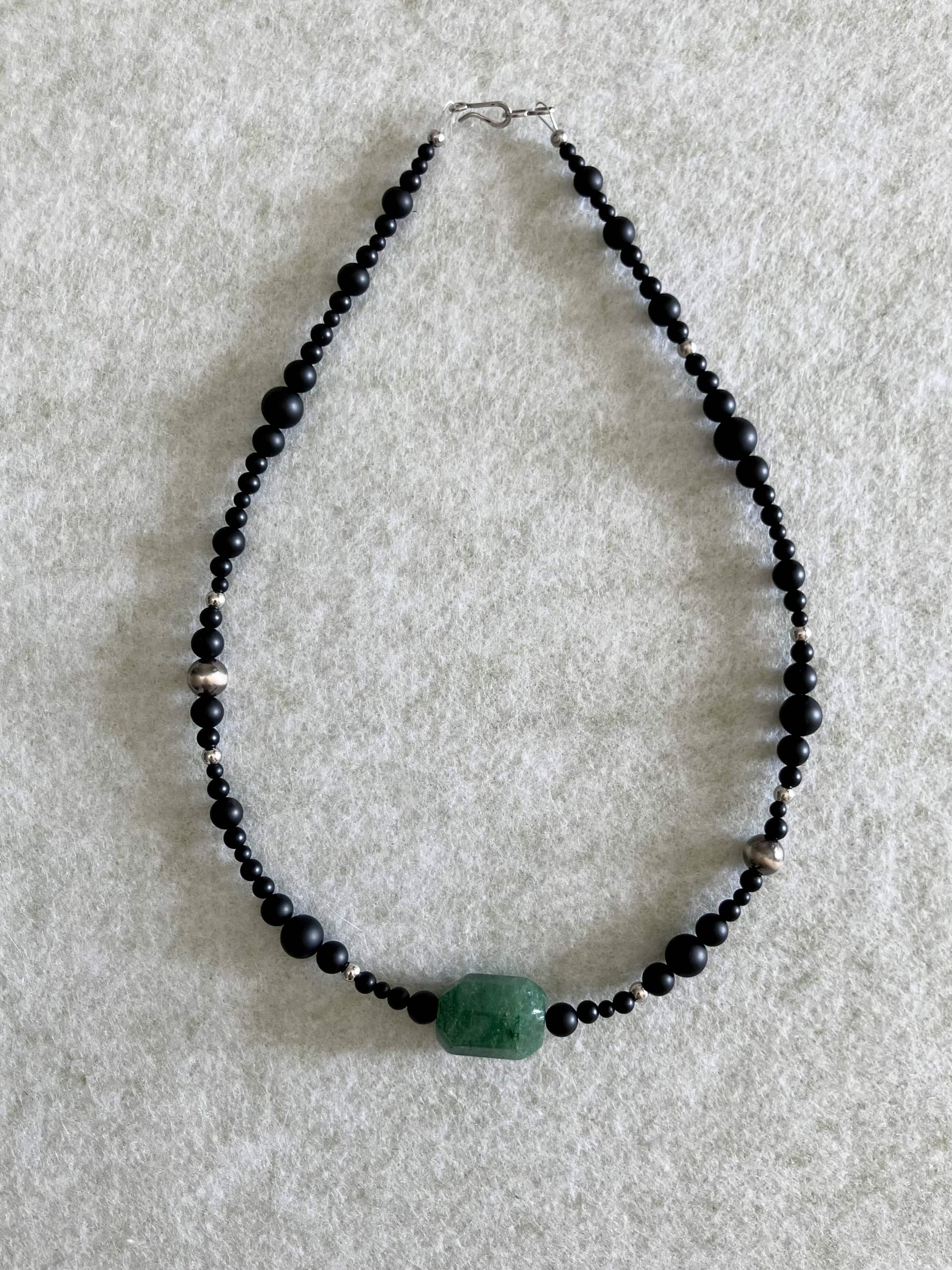 Renewal Necklace with Green Strawberry Quartz - Umber Shade