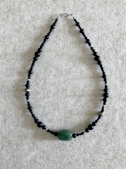 Renewal Necklace with Green Strawberry Quartz - Umber Shade