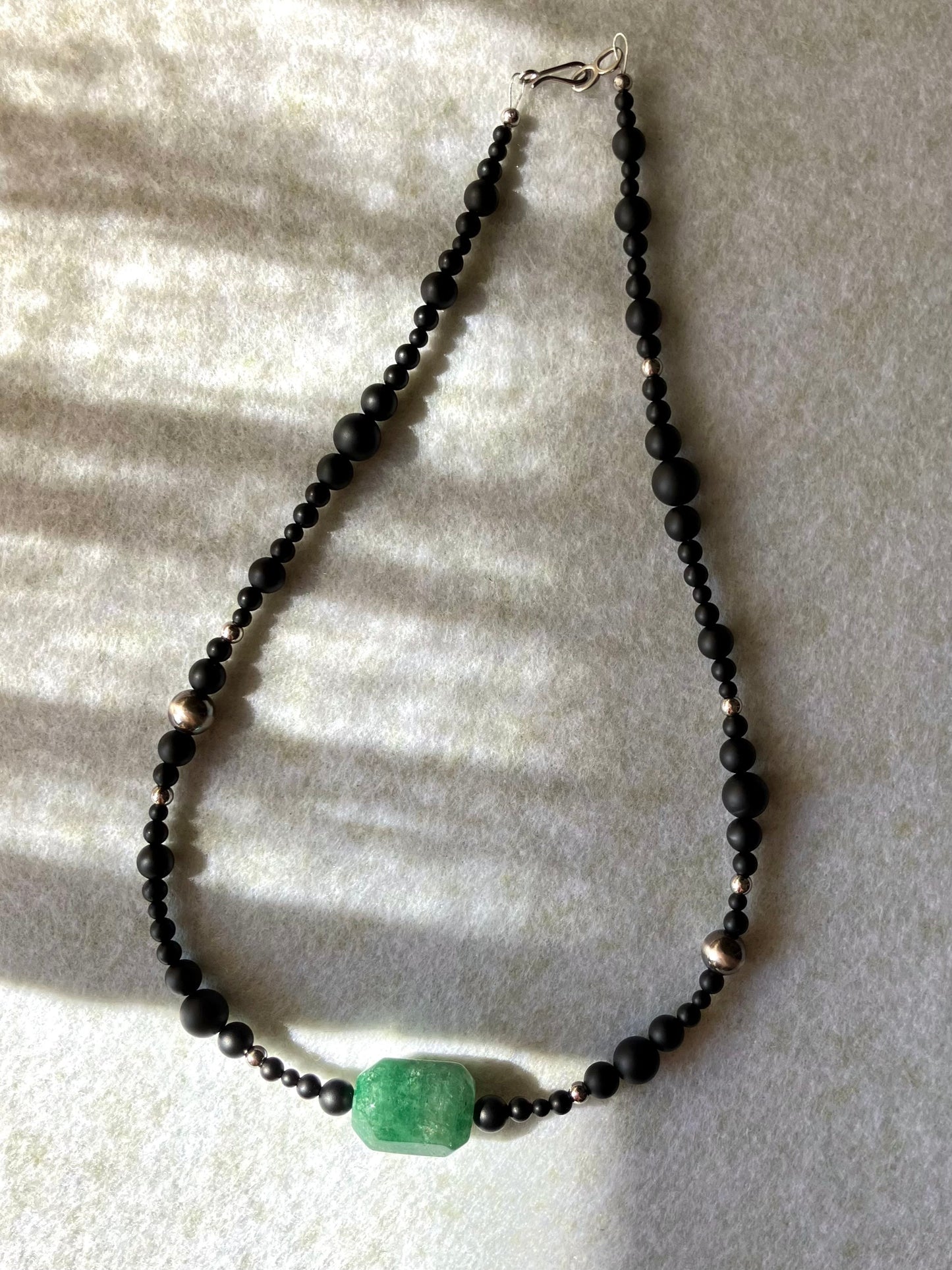 Renewal Necklace with Green Strawberry Quartz - Umber Shade