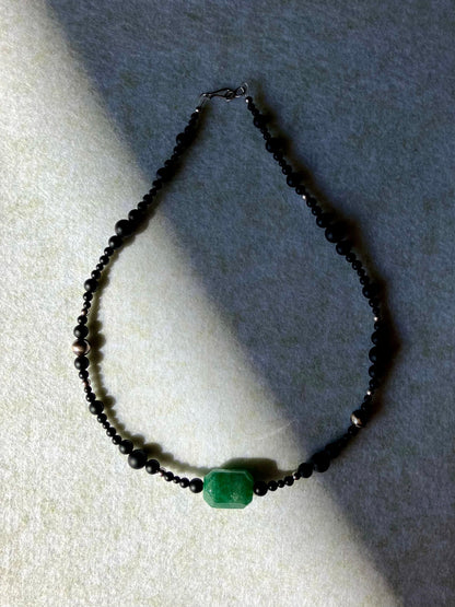 Renewal Necklace with Green Strawberry Quartz - Umber Shade
