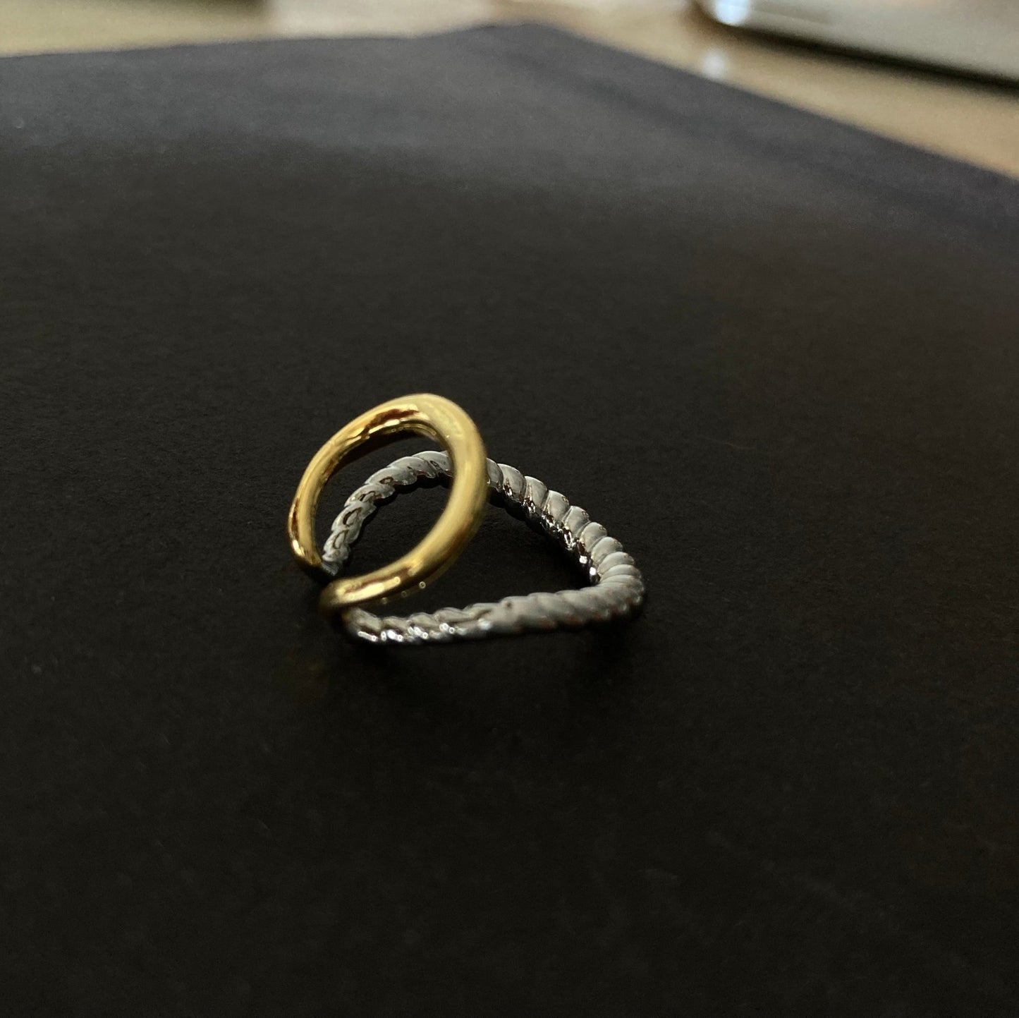 Two - Tone Twisted Rope Ear Cuff - Umber Shade