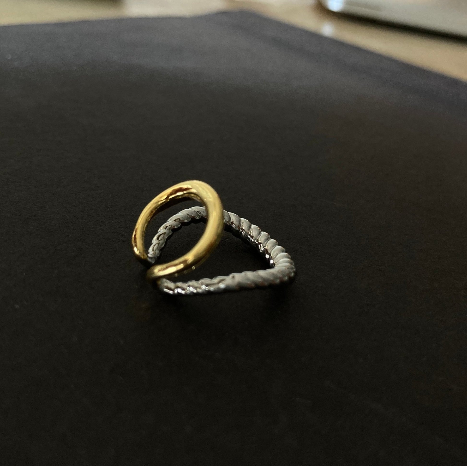 Two - Tone Twisted Rope Ear Cuff - Umber Shade