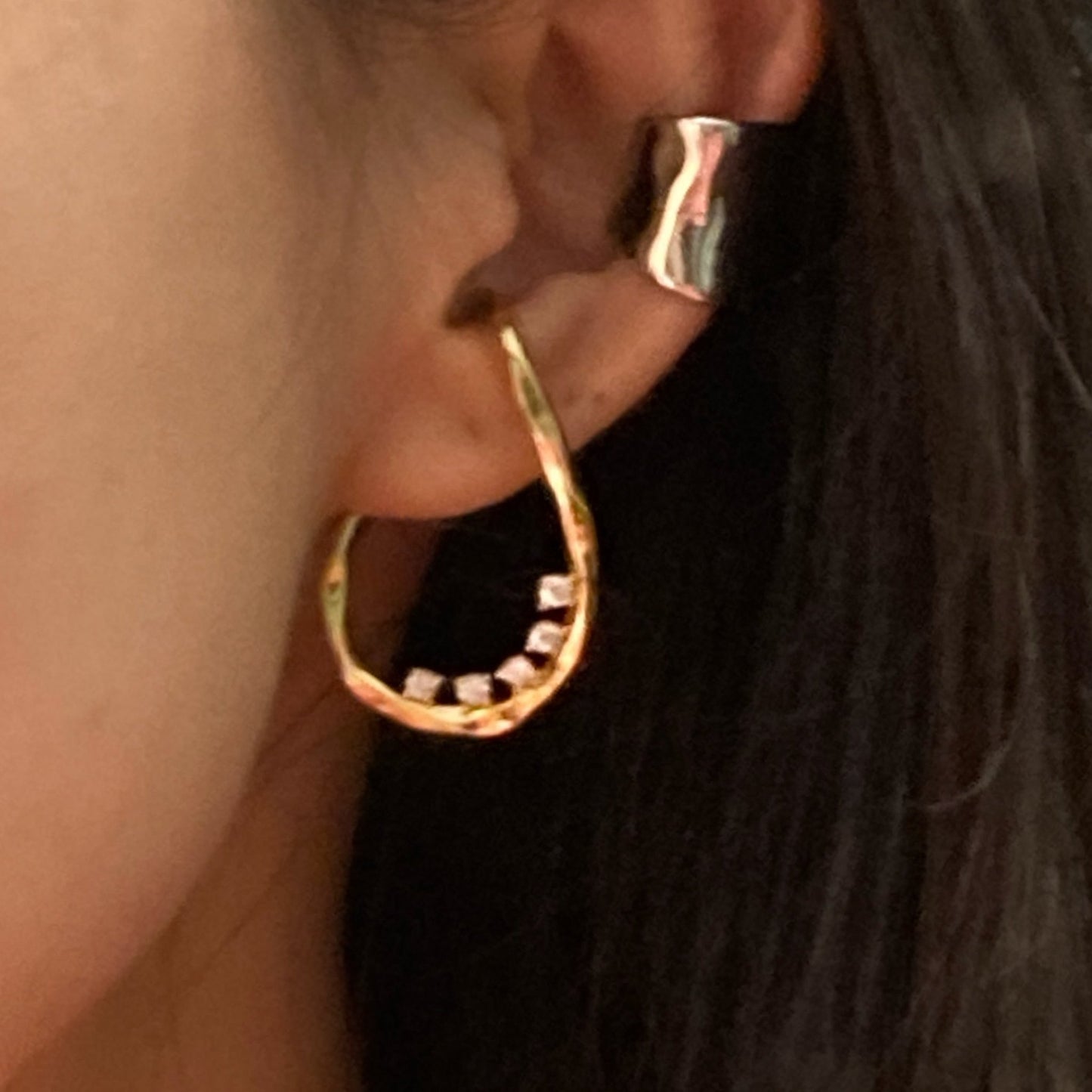 Wrap - around Diamond Ear Cuff - Umber Shade