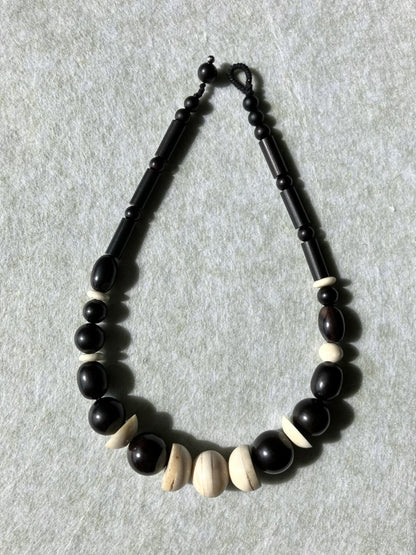 Tibetan Yak Bone & Ebony Necklace - Umber Shade